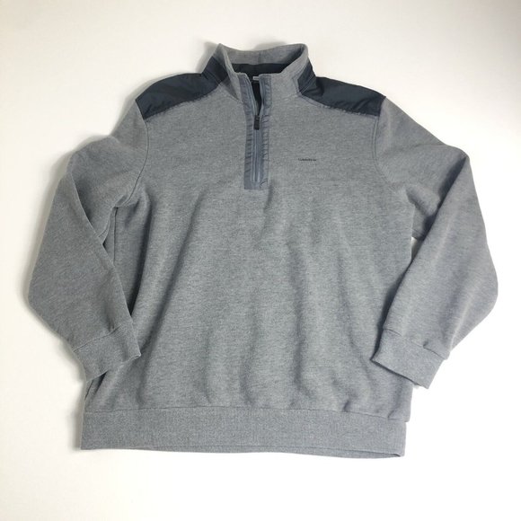 Calvin Klein Mens‎ Quarter Zip Long Sleeve Turtleneck Sweater Large Gray B105 - Picture 1 of 5